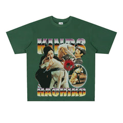 Film Star T Shirt Movie Loyal Dog Eight Male Printed Loose Street Cotton American T-shirt