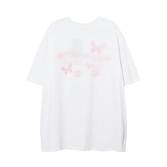 Camisas Vintage Hombre Summer Butterfly Graffiti Foam Print Short Sleeve T-Shirt