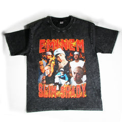 Detroit Eminem T Shirt Rap Hip Hop Vintage Washed Old Batik T-Shirt