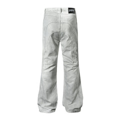 American Mens Jeans Old Washed White Jeans