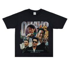 Film Star T Shirt Loose Japanese Style Retro Street Cotton T-shirt Men