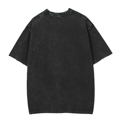 Mens T Shirts Washing Water Old Edging Short Sleeve T-Shirt Oversize