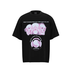 80s Casual Classics Shirts Bone Print Loose Crew Neck Short Sleeve T-Shirt