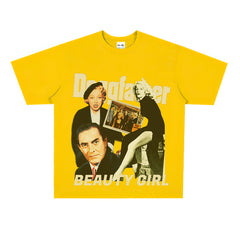 Film Star T Shirt Loose Heavy Retro Street Cotton American T-shirt Men and Women