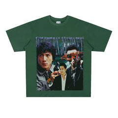 Film Star T Shirt Short Sleeve Loose Retro Nostalgic American Cotton Printed T-shirt