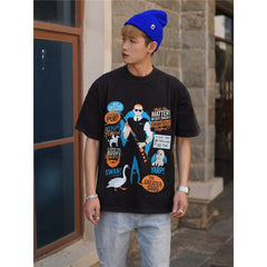 Film Star T Shirt European and American Classic Movie Hot Fuzz Cotton Loose Nostalgic Short Sleeve Trendy T-shirt Men