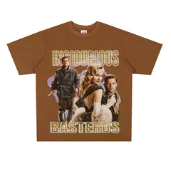 Film Star T Shirt Loose Heavy Weight Retro Street Cotton T-shirt American Men and Women