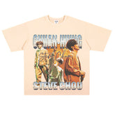 Film Star T Shirt Printed Loose Retro Street Cotton American T-shirt