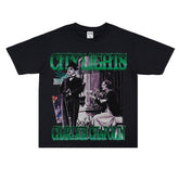 Film Star T Shirt Classic Movie Surrounding City Light Loose Retro Street Cotton T-shirt