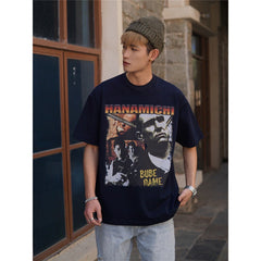 Film Star T Shirt Cotton Short Sleeve Loose American Retro T-shirt