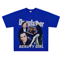 Film Star T Shirt Loose Heavy Retro Street Cotton American T-shirt Men and Women