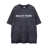 80s Casual Classics Shirts Washed Short Sleeve Shirt Alphabet Print Top