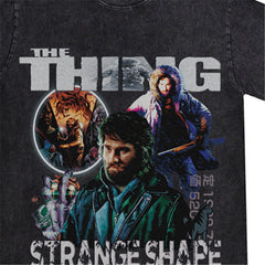 Film Star T Shirt Short Sleeve American Retro Loose Heavy round Neck Street T-shirt Men and Women