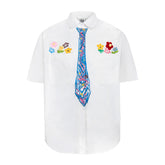 80s Casual Classics Shirts Hand Painted Tie Graffiti Short Sleeve Shirt