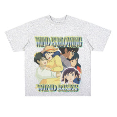 Film Star T Shirt Loose Retro Street Cotton Small Neckline T-shirt