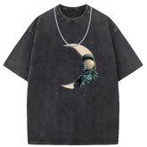 Men T Shirts Crew neck short sleeve T-shirt washed old American style