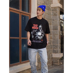 Film Star T Shirt Movie Demon Night Legend Trend Pure Cotton Short Sleeve Loose Retro T-shirt Men and Women