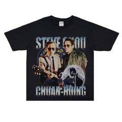 Film Star T Shirt Loose Heavy Retro Street Cotton American T-shirt Men and Women