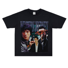 Film Star T Shirt Short Sleeve Loose Retro Nostalgic American Cotton Printed T-shirt