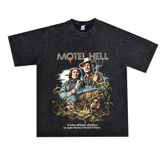 Film Star T Shirt European Pure Cotton Loose Short Sleeve Retro Trendy Printed T-shirt for Men