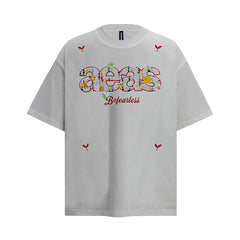 Ellie Seattle Shirt Vintage Patch Embroidery Letter 3D Three-dimensional White Ink Inkjet T-Shirt