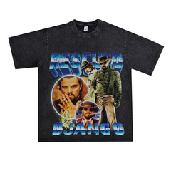 Film Star T Shirt Rescued Ginger Loose Retro Street American T-shirt Men and Women