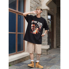 Film Star T Shirt Trendy Cotton Short Sleeve Loose round Neck Retro T-shirt for Men
