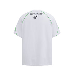 Camisas Vintage Hombre Reflective Strip Letter Print Short Sleeve T-Shirt