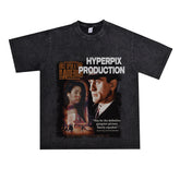 Film Star T Shirt Trendy Cotton Short Sleeve Loose round Neck American Retro T-shirt for Men