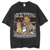 Men T Shirts Old Short Sleeve T-Shirts Vintage Printing Wash Loose