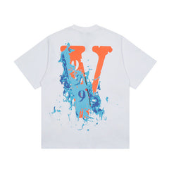 Juice WRLD T Shirt Vlone & Juice WRLD Joint Name Wave Printed T-shirt Loose Hip Hop