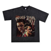 Film Star T Shirt Trendy Cotton Short Sleeve Loose round Neck Retro T-shirt for Men