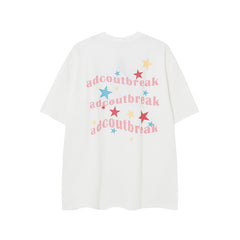 Camisas Vintage Hombre Hip Hop Dopamine Star Letter Print Short Sleeve T-Shirt