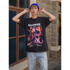 Film Star T Shirt Movie Halloween Trendy Cotton Short Sleeve Loose round Neck T-shirt for Men and Women