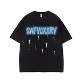 Camisas Vintage Hombre Alphabet Star Print Short Sleeve T-Shirt