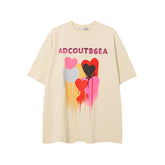 Camisas Vintage Hombre Vintage Love Graffiti Short Sleeve T-Shirt