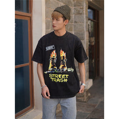 Film Star T Shirt Movie Garbage Street cotton loose short sleeve American retro trend T-shirt men