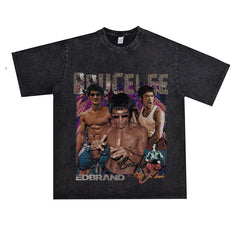 Film Star T Shirt Movie Bruce Lee Cotton Short Sleeve Loose round Neck American T-shirt Men and Women