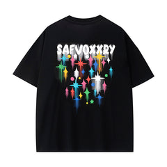 Camisas Vintage Hombre Graffiti Short Sleeve T-Shirt Loose Casual Top