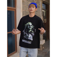 Film Star T Shirt Cotton Short Sleeve Loose Nostalgic American Retro T-shirt Men and Women