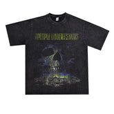 Film Star T Shirt Movie Ladder Devil Pure Cotton Loose Nostalgic Short Sleeve Trendy Heavy T-shirt for Men