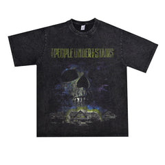 Film Star T Shirt Movie Ladder Devil Pure Cotton Loose Nostalgic Short Sleeve Trendy Heavy T-shirt for Men