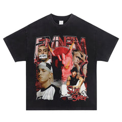 Detroit Eminem Hoodie Vintage Hip Hop EMINEM Printed Loose T-Shirt