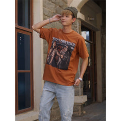 Film Star T Shirt Trendy Cotton Short Sleeve Loose round Neck Retro T-shirt