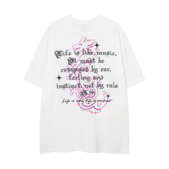 Camisas Vintage Hombre Crew Neck Short Sleeve T-Shirt