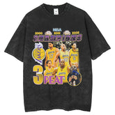 Men T Shirts Old Printed Short Sleeve T-Shirt Washing Water