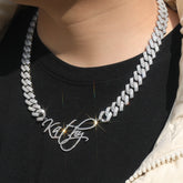 Jewelry Hip Hop Cuban Chain Letter Necklace Diamond Pendant Necklace, Custom rapper Alphabet Pieces