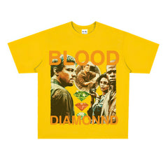 Film Star T Shirt Loose Heavy American Retro Street Cotton T-shirt Men and Women