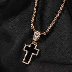Jewelry Hip Hop Diamond Set Black Cross Pendant Necklace Crosses Egypt Pieces