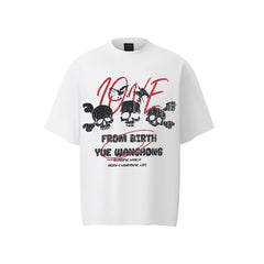 80s Casual Classics Shirts Skull Print Loose Crew Neck Short Sleeve T-Shirt